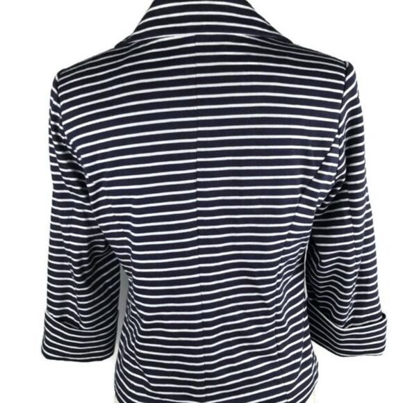 Anthropologie Cartonnier En Route Blazer Button Women's Size Sm Nautical Striped - Picture 3 of 8